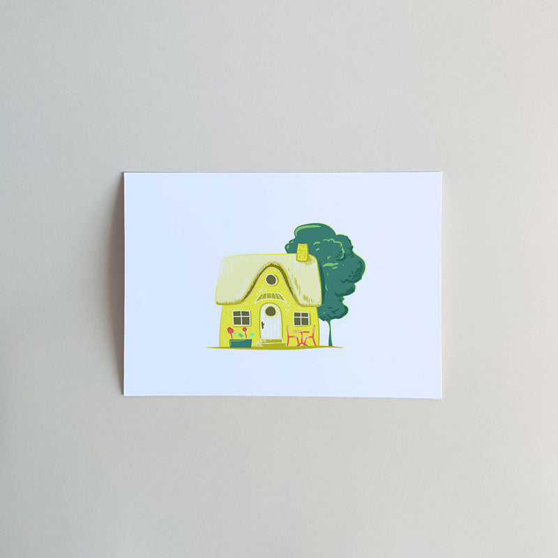 Carte postale - maison jaune - A6