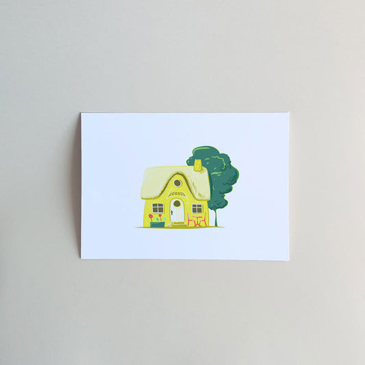 Carte postale - maison jaune - A6