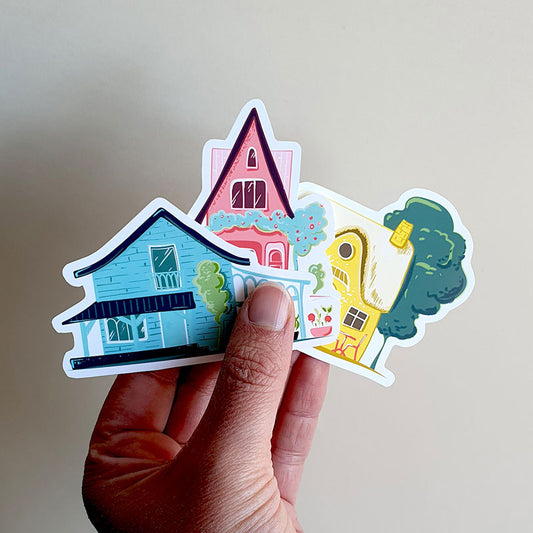 Stickers lot de 3 maisons