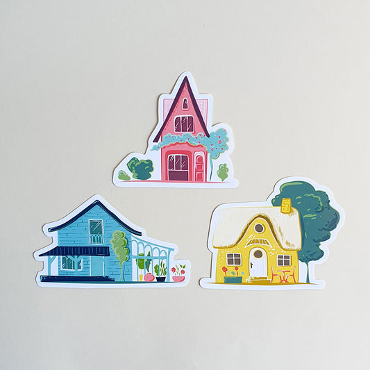 Stickers lot de 3 maisons